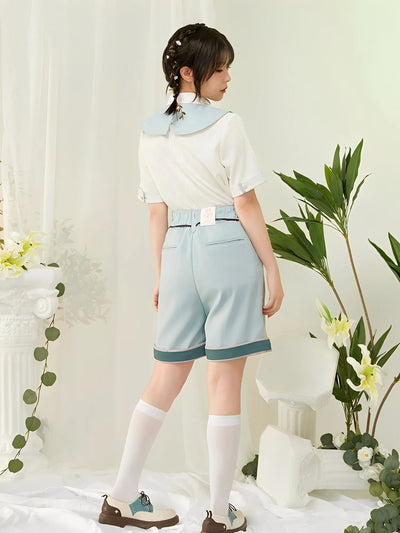 Genshin Impact Venti themed shorts full body model showcase casual outfit