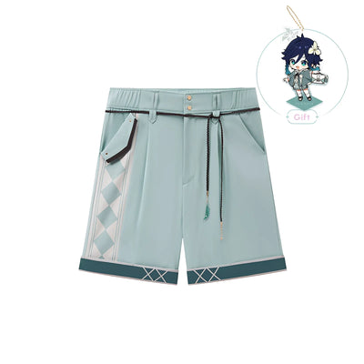Genshin Impact Venti themed impression shorts front back white background product image