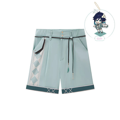 Genshin Impact Venti themed impression shorts front back white background product image