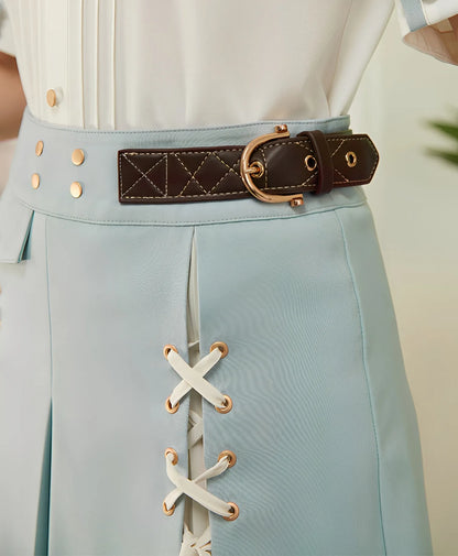 Genshin Impact Venti skirt embroidery detail lyre pattern design