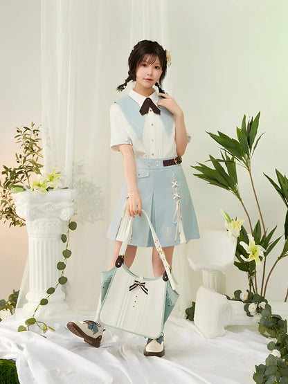Genshin Impact Venti themed impression skirt model front view outfit XS to XL