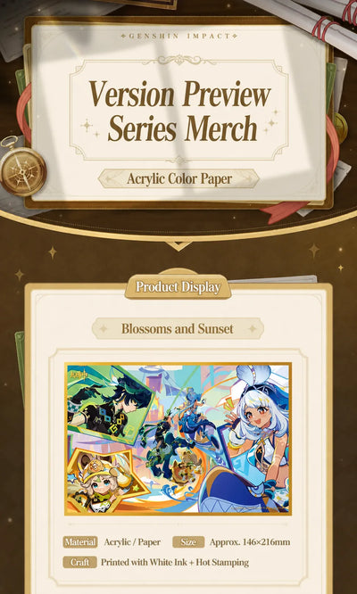 Genshin acrylic art card detail Version Preview Series metallic finish and printing
