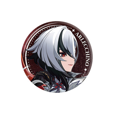 Genshin Arlecchino badge from Version Preview Series metal character pin collectible