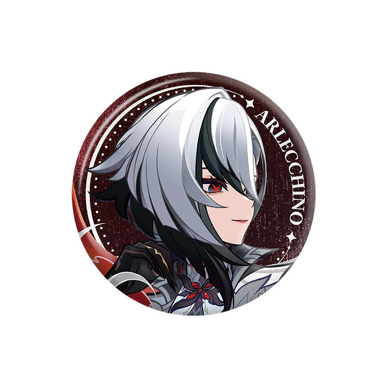 Genshin Arlecchino badge from Version Preview Series metal character pin collectible