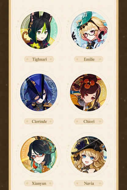 Genshin badge usage display Version Preview Series character pin for bag outfit or collection showcase