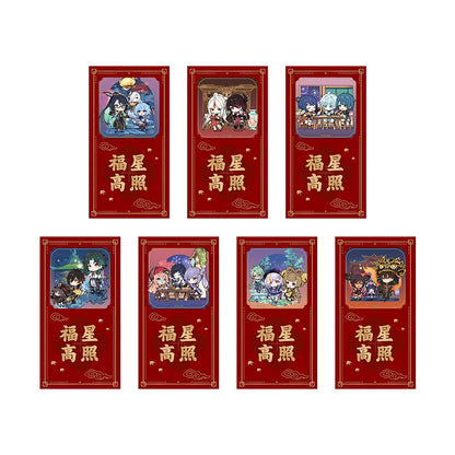 Genshin Impact Vibrant Harriers Aloft in Spring Breeze red envelope set featuring festive Lantern Rite themed character illustrations