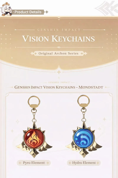 Genshin Impact vision keychain element series overview display