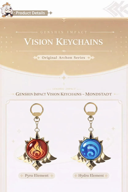 Genshin Impact vision keychain element series overview display