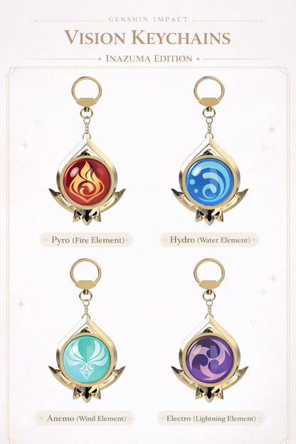 Genshin Impact Inazuma vision keychain element collection