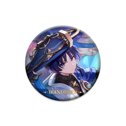 Genshin Impact Wanderer character badge anime collectible pin