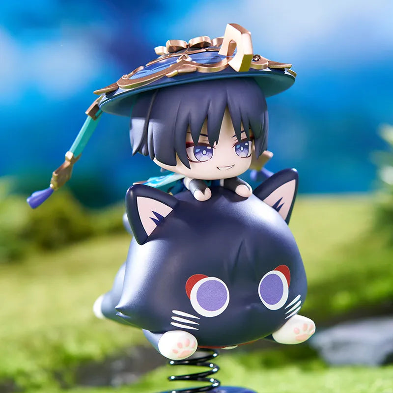 Wanderer chibi wobble figure with spring-mounted cat body