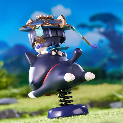 Wanderer chibi wobble figure displayed on its dark blue base