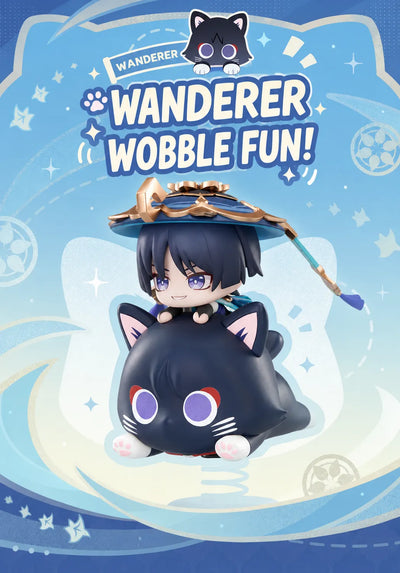 Wanderer chibi character perched on the cat-shaped wobble figure