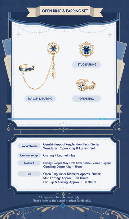 Genshin Impact Wanderer themed jewelry worn display detail