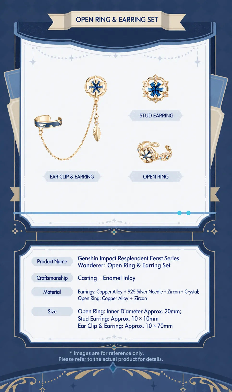 Genshin Impact Wanderer themed jewelry worn display detail