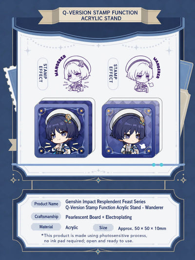 Genshin Impact Wanderer magnetic acrylic photo frame stand detail