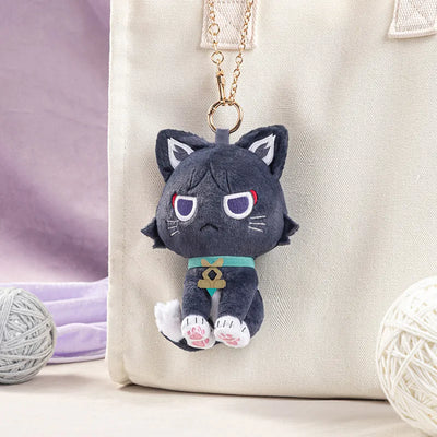 Wanderer plush charm and sleeping plush toy from the Genshin Impact Wandering Cat Tales series
