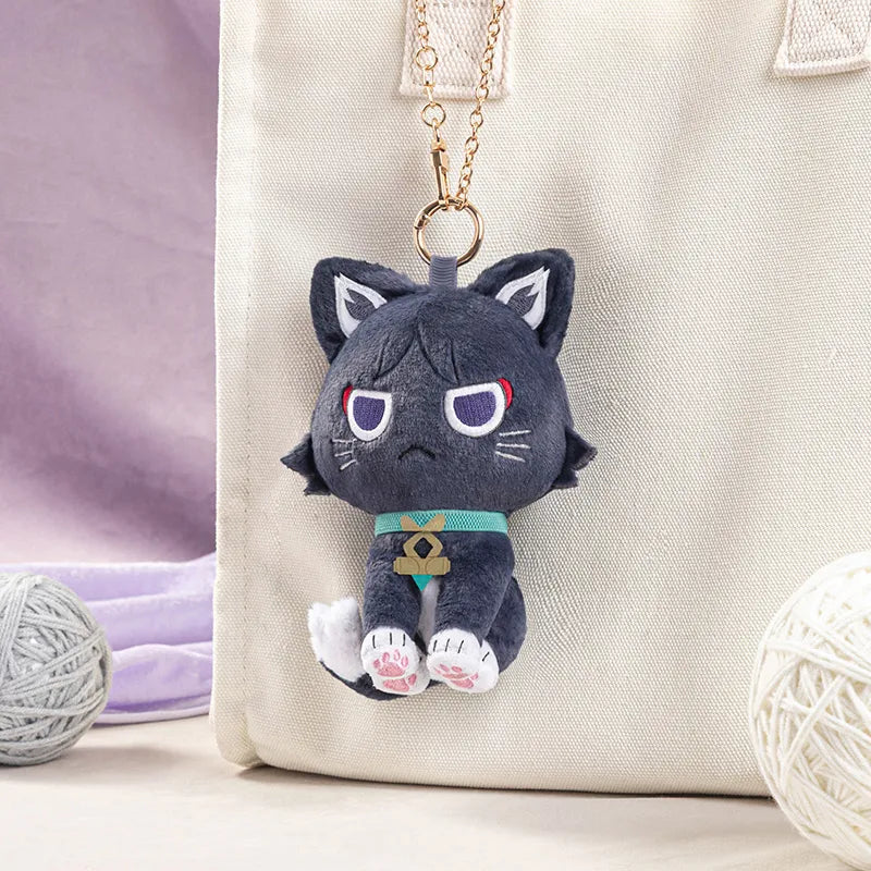 Wanderer plush charm and sleeping plush toy from the Genshin Impact Wandering Cat Tales series