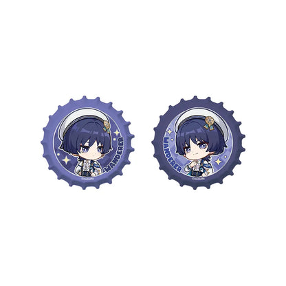 Genshin Impact Wanderer Resplendent Feast chibi magnetic bottle cap badge set