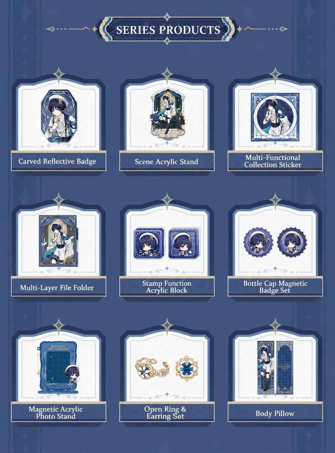 Genshin Impact Wanderer scene acrylic stand layered display detail