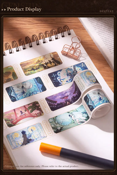 Genshin Impact washi tape used for journaling decoration and creative layouts