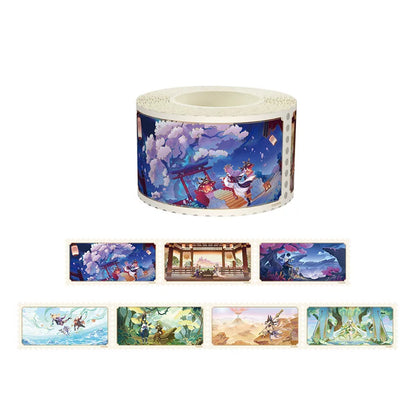Genshin Impact washi tape Set B with character scenes including Furina and Ganyu