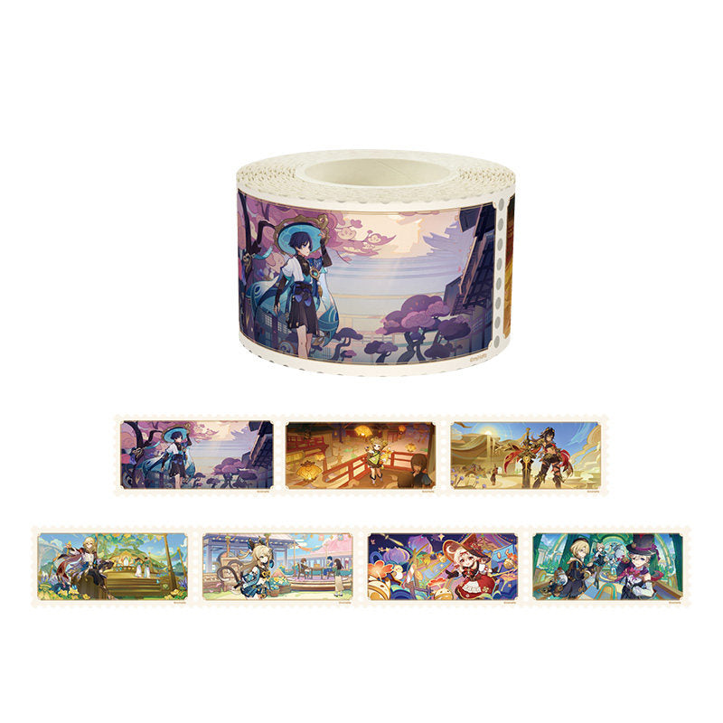 Genshin Impact washi tape used for journaling decoration and scrapbooking
