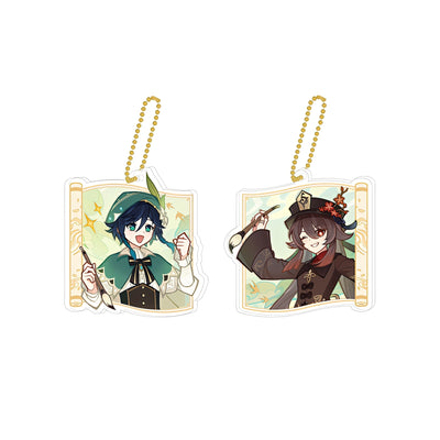 Genshin Impact Waterborne Poetry Collection acrylic keychain set Hu Tao Venti