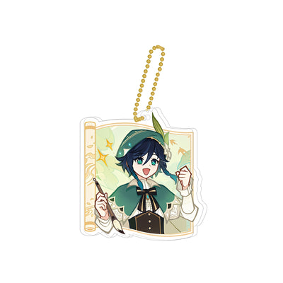 Genshin Impact Venti acrylic keychain from Waterborne Poetry Collection gold foil finish