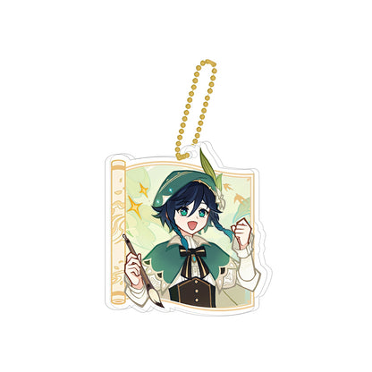 Genshin Impact Venti acrylic keychain from Waterborne Poetry Collection gold foil finish