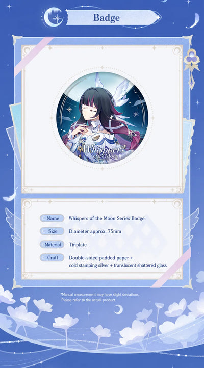 Whispers of the Moon Series Columbina badge design and product details