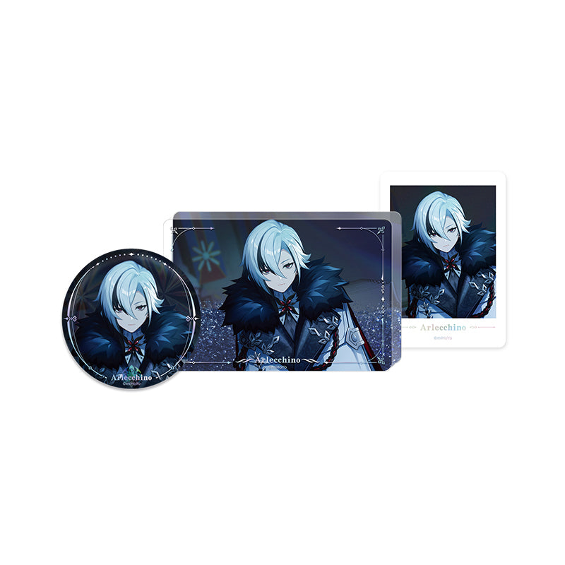 Genshin Impact Winter Night’s Laze Arlecchino set with bonus photo card