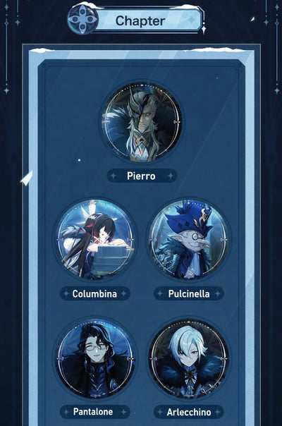 Genshin Impact Winter Night’s Laze character lineup featuring Fatui Harbingers