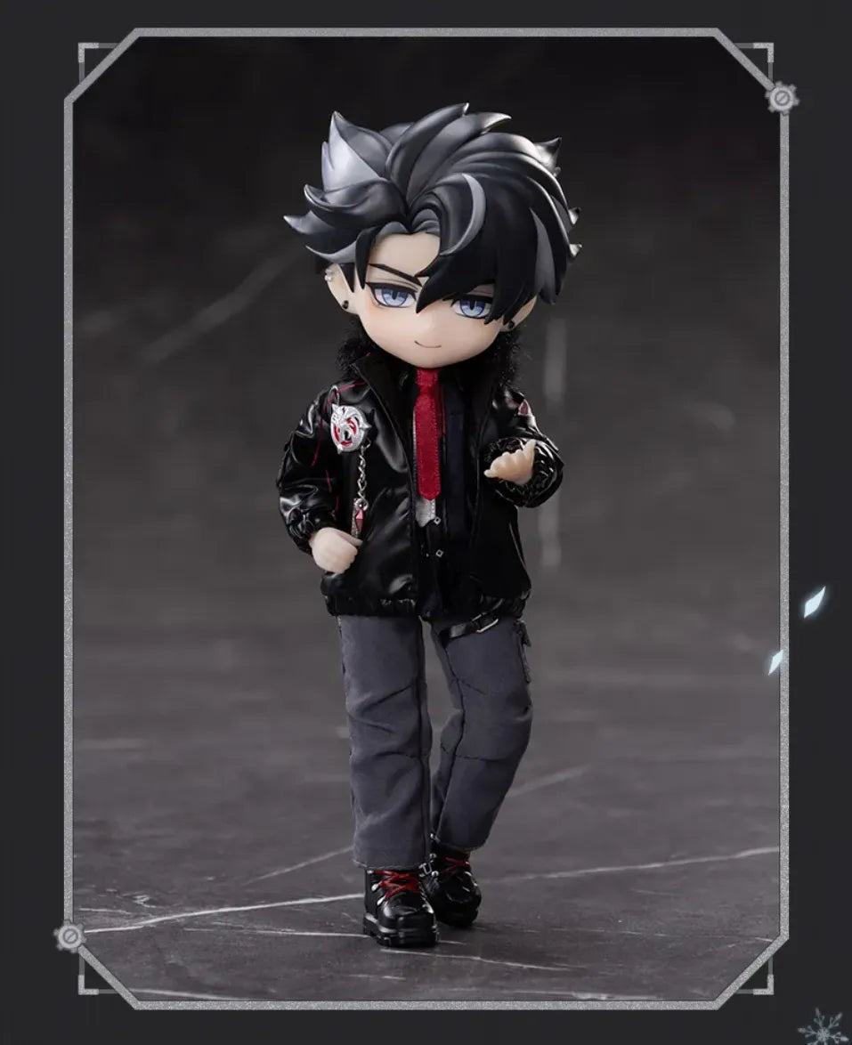 Wriothesley action figure displayed with interchangeable hand parts and outfit
