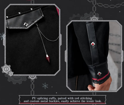 Genshin Impact Wriothesley casual shirt cuff detail with PU leather panels and metallic accents