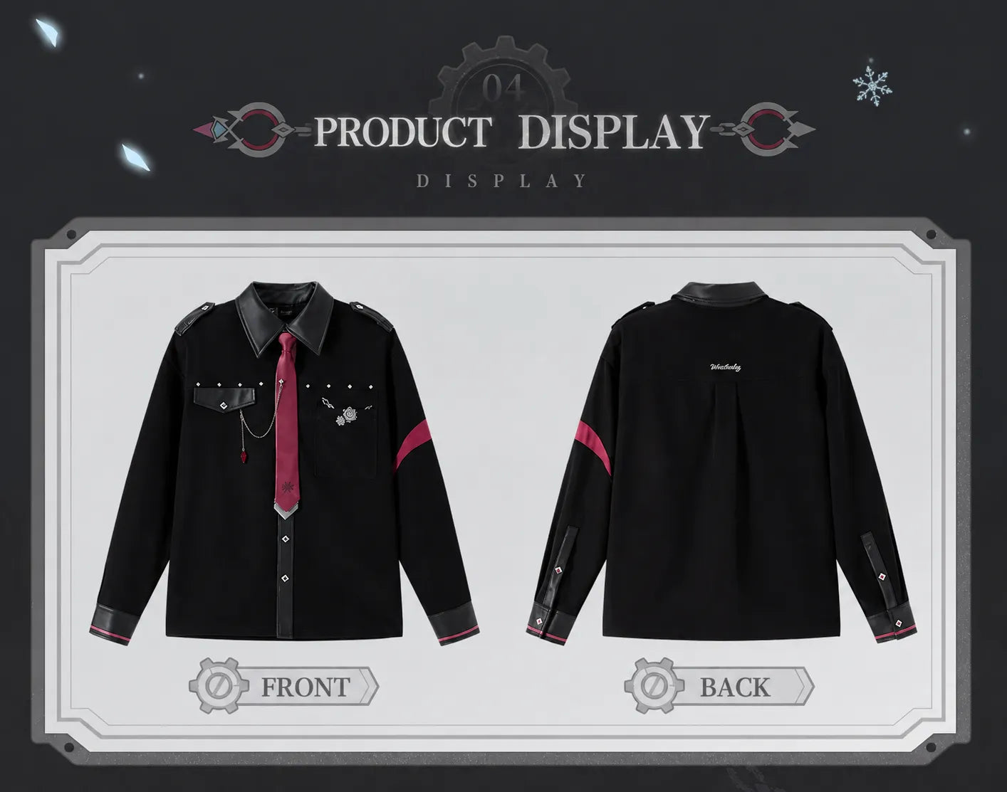 Genshin Impact Wriothesley casual shirt front and back flat lay apparel display
