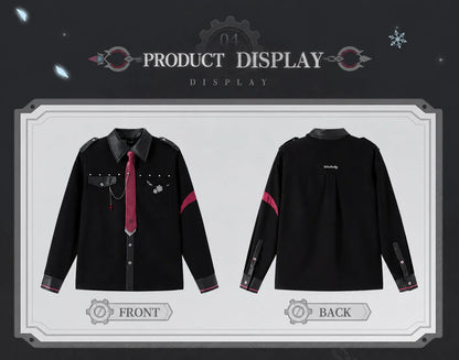 Genshin Impact Wriothesley casual shirt front and back flat lay apparel display