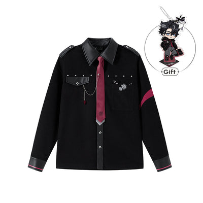 Genshin Impact Wriothesley Themed Impression Series casual shirt front and back product display on white background
