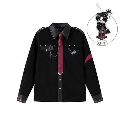 Genshin Impact Wriothesley Themed Impression Series casual shirt front and back product display on white background