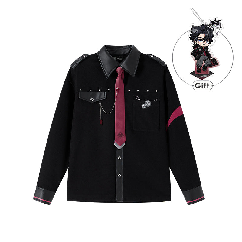 Genshin Impact Wriothesley Themed Impression Series casual shirt front and back product display on white background