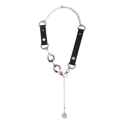 Genshin Impact Wriothesley themed necklace isolated on white background