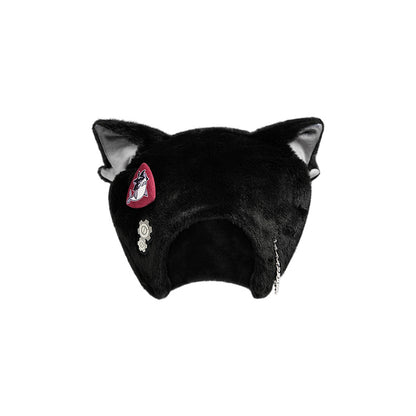 Genshin Impact Wriothesley themed plush fur hat isolated on white background