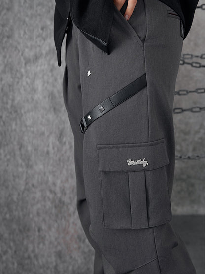 Genshin Impact Wriothesley themed casual pants back view featuring relaxed silhouette and tactical details