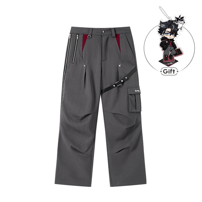Genshin Impact Wriothesley themed casual pants isolated on white background