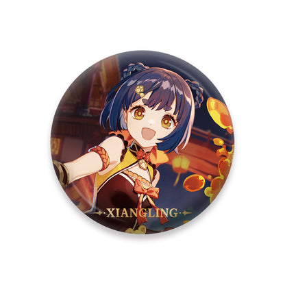 Genshin Impact Xiangling character badge anime collectible pin