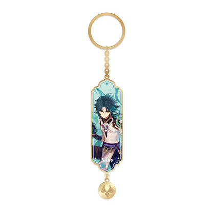 Genshin Impact Xiao character illustration metal epoxy keychain charm
