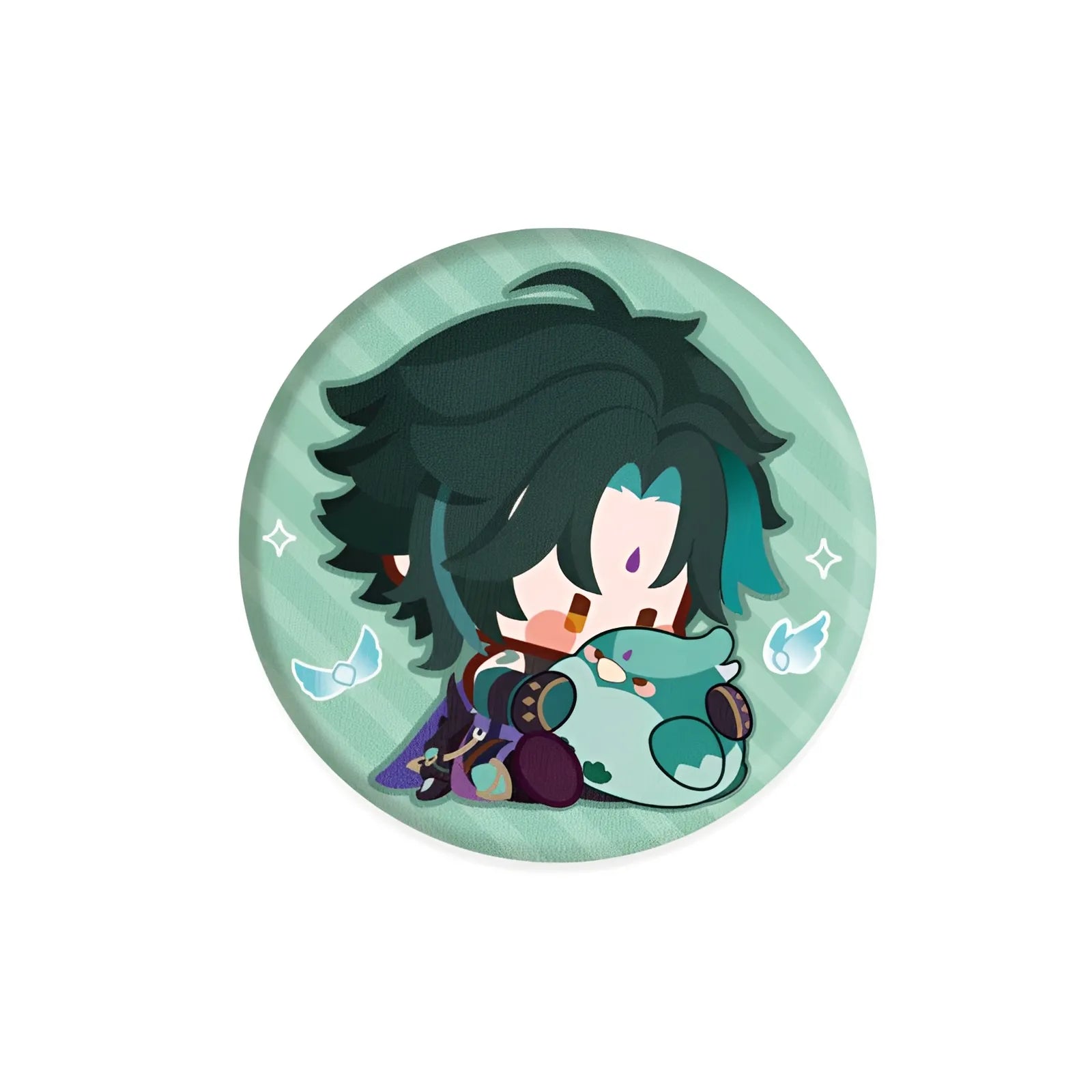 Genshin Impact Xiao chibi plush badge anime character pin collectible