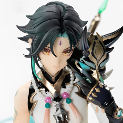 Genshin Impact Xiao figure front angle showing mask pose and detailed outfit