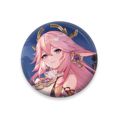 Genshin Impact Yae Miko character badge anime collectible pin