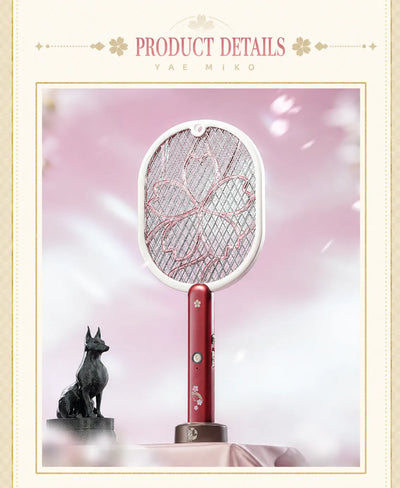Yae Miko mosquito swatter with 3000V electric grid and purple UV light